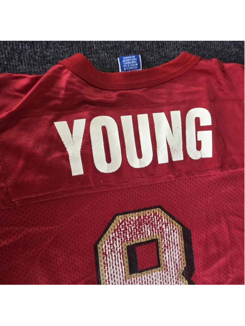 Vtg Champion Steve Young San Francisco 49ers Red Jersey Size Large B73 - Picture 11 of 12